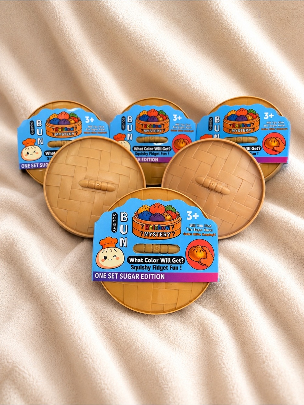 Squishy Bun Mystery — Sugar Edition Beige Fidget Toy (Set)